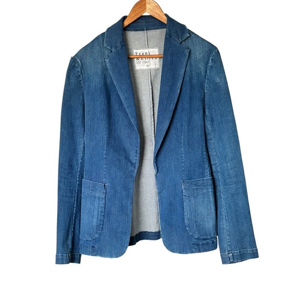 Frank & Eileen Jackets & Blazers - Frank & Eileen Dublin Tailored Blazer | Italian Performance Denim Flax Blue XS